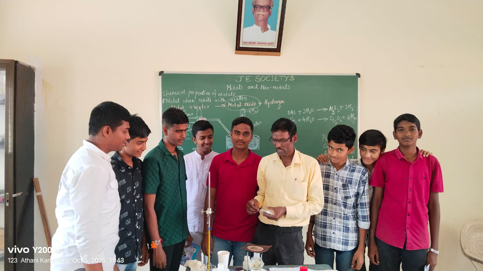 Boys group session in science lab